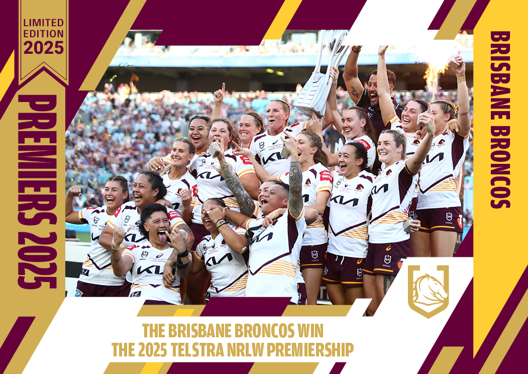 2025 NRLW 3 Card Premiership Set - Brisbane Broncos