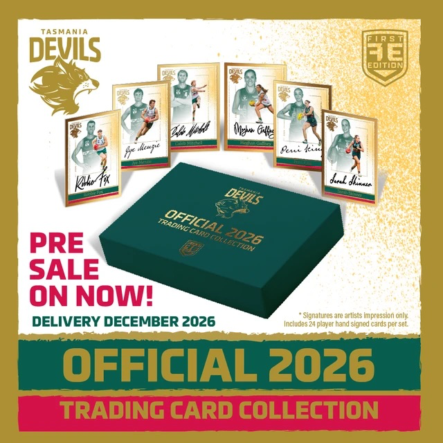2026 Tasmania Devils First Edition Trading Card Set Signature - Presale