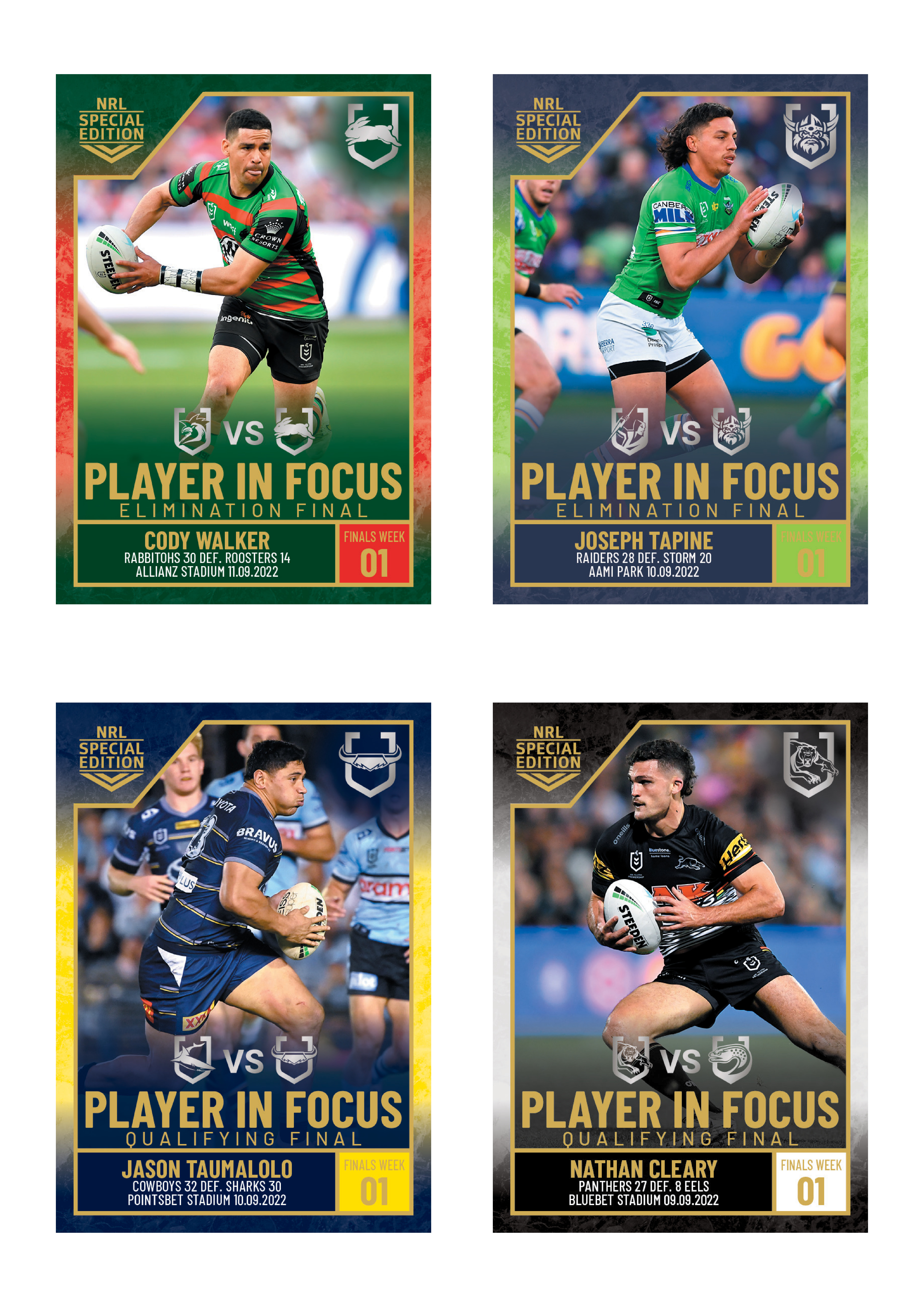 NRL FINALS WEEK 1 IN FOCUS FOUR CARD BUNDLE